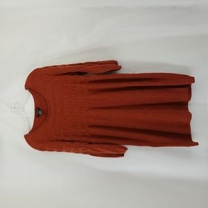SPENSE Amber Red High Waisted Empire Sweater Dress